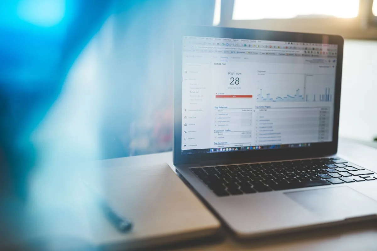 Consultant SEO analysant les performances d'un site e-commerce sur Google Analytics et Search Console